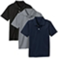 Galaxy by Harvic Boys Moisture Wicking Short Sleeve Polo Shirt 3 Pack