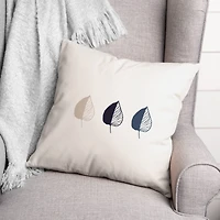 Solid & Stripped Fall Leaves Throw Pillow