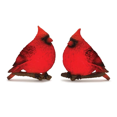 11" LED Cardinal Bird Wall Hanging Set