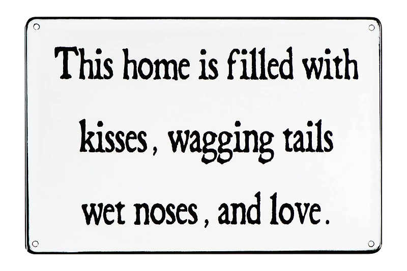 Hello Honey® 12" Black and White Kisses Wagging Tails Wet Noses Enameled Metal Wall Décor