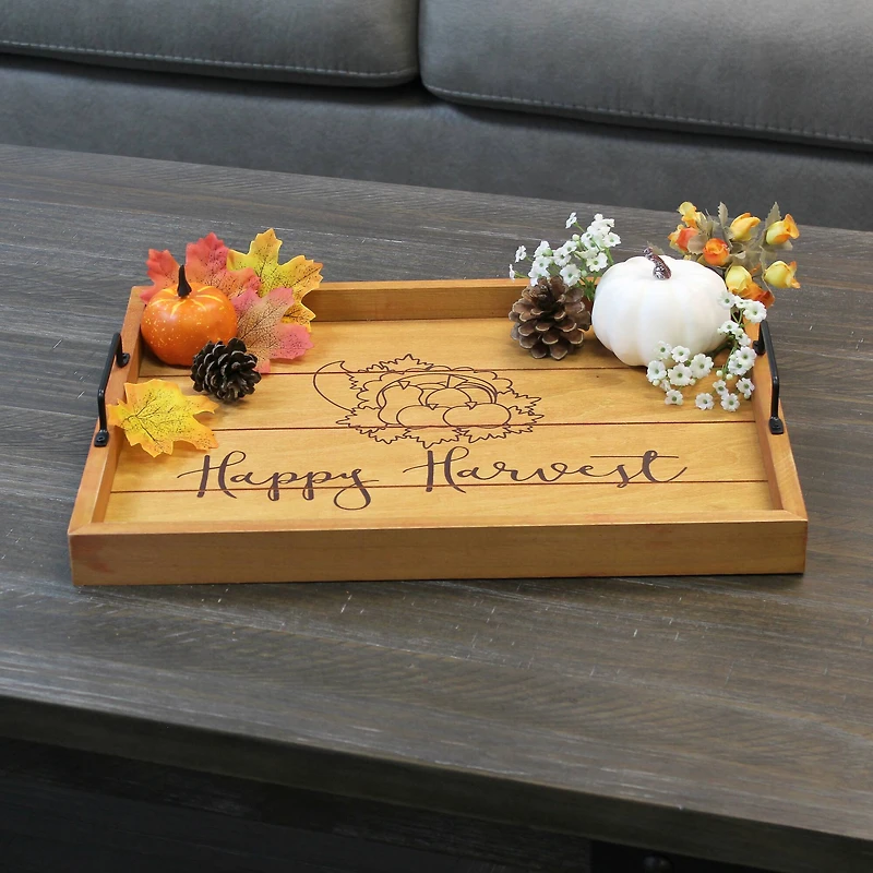 Elegant Designs™ 15.5" Happy Harvest Serving Tray with Handles