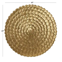 Gold Wood Carved Radial Plate Wall Decor 47" x 2" x 47"