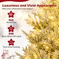 Costway 6 ft. Pre-Lit Gold Artificial Christmas Tree, Warm White LED Lights