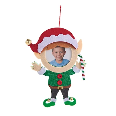 2.5" Elf Boy in Santa Hat Felt Ornament Frame by Studio Décor