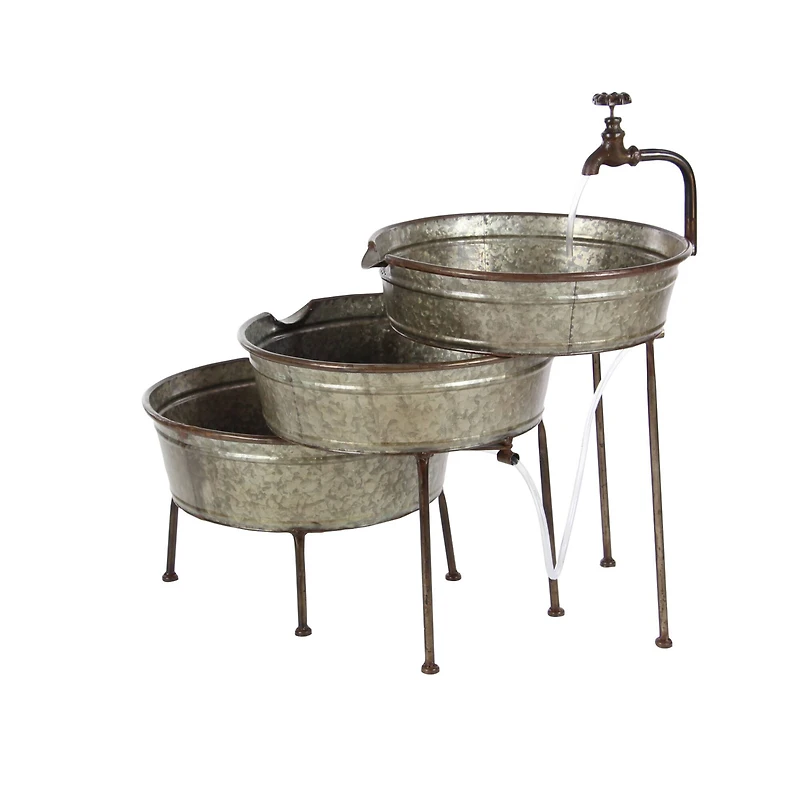 Grey Iron Farmhouse Fountain, 26" x 30" x 21"