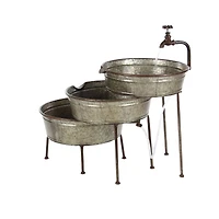 Grey Iron Farmhouse Fountain, 26" x 30" x 21"