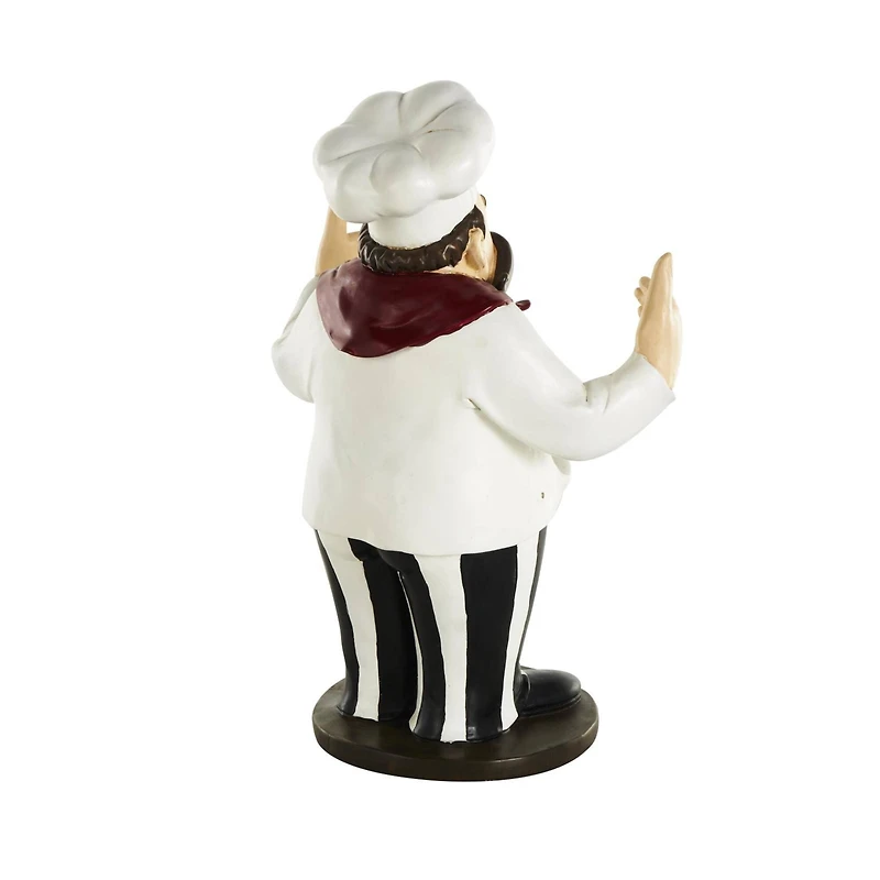 16" Chef Sculpture with Wine Holder Slots