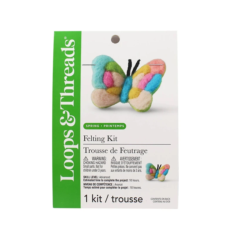 Spring Advanced Rainbow Butterfly Felting Kit by Loops & Threads®