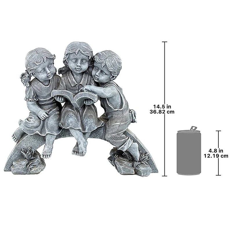 Design Toscano 14.5" Nature's Scholars Reading Children Garden Statue