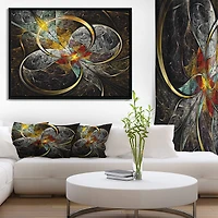 Designart - Symmetrical Brown Fractal Flowers