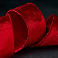 2.5" x 25ft. Red Velvet Wired Ribbon by Celebrate It™