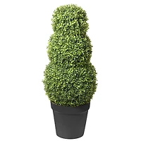 Haute Decor Triple Ball Artificial Boxwood Topiary, Adjustable to 64" Tall