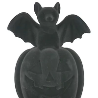 6.5" Flocked Bat on Jack-O'-Lantern Tabletop Accent by Ashland