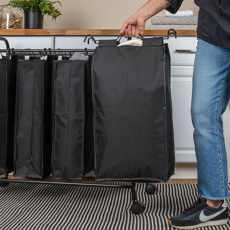Household Essentials 4-Bag Rolling Laundry Sorter Cart
