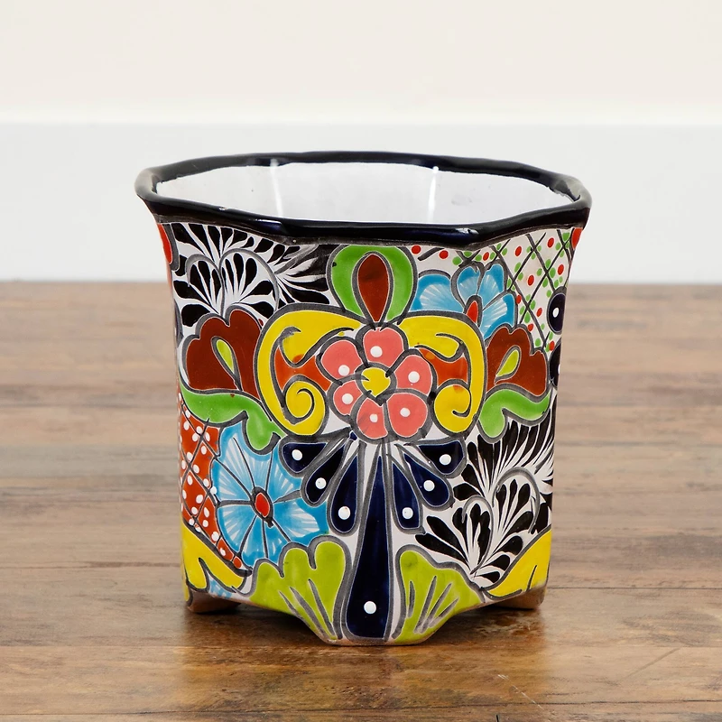 10" Handmade Mexican Talavera Ceramic Planter