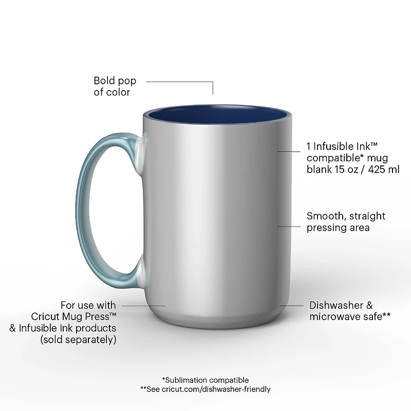 Cricut® 15oz. Ocean Beveled Ceramic Mug Blank