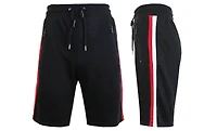 Galaxy By Harvic French Terry Sweat Shorts With Contrast Trims & Side Zipper Pockets