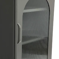 Hello Honey® 40" Solstice Narrow Metal Accent Cabinet with Adjustable Storage Shelves and Arched Glass Door