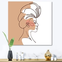 Designart - One Line Portrait of African American Woman II