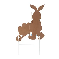 Glitzhome® 30.5" Easter Bunny Cart Wooden Décor