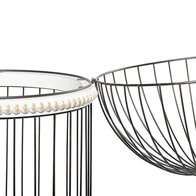 White Wood Farmhouse Birdcage, 44" x 14" x 14"