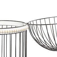 White Wood Farmhouse Birdcage, 44" x 14" x 14"