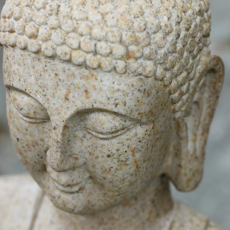 28" LED Lighted Praying Buddha Outdoor Water Fountain