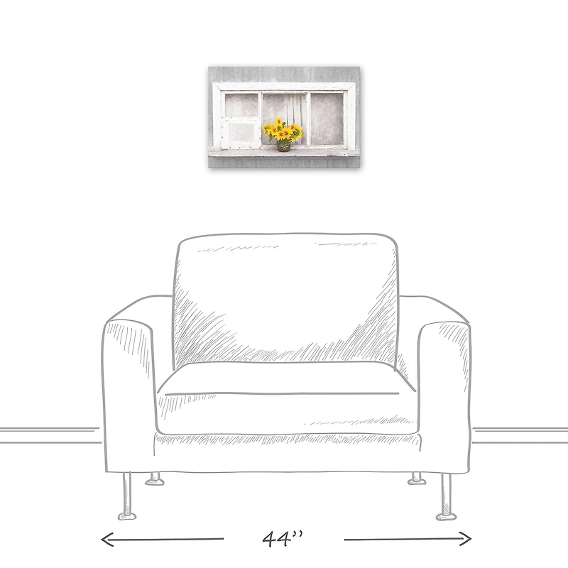 Sunflower Window 12" x 18" Canvas Wall Art