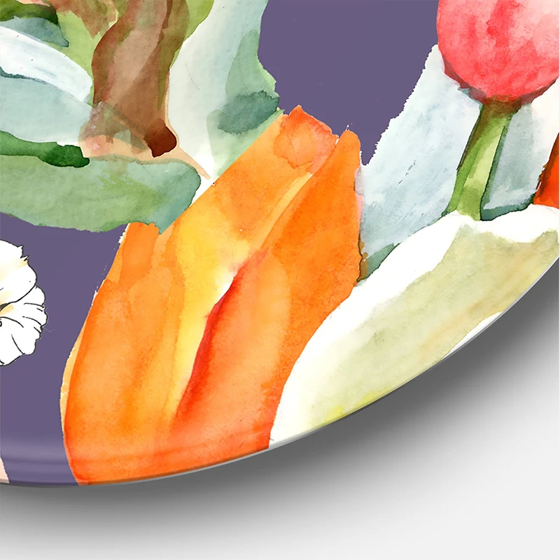 Designart - Blooming White and Orange Tulips VI