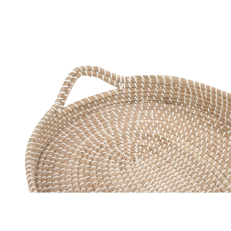 Brown Sea Grass Boho Style Tray Set