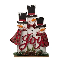 Glitzhome® 18" Wooden Snowman Family Décor Accent