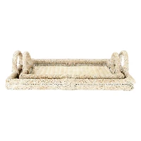Hello Honey® Whitewashed Decorative Rattan Tray Set with Handles