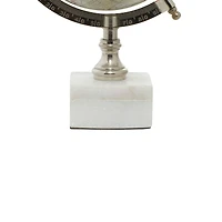 11" White Ceramic & Metal Contemporary Globe
