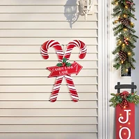 Glitzhome® 30" Metal Christmas Candy Cane Yard Stake
