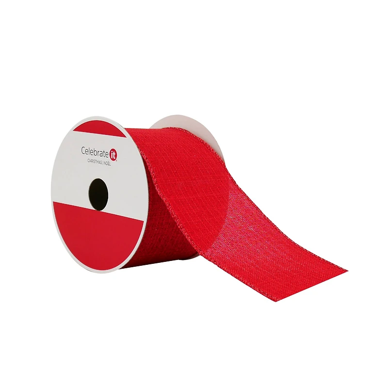 2.5" x 20ft. Red Wired Shimmer Ribbon by Celebrate It®