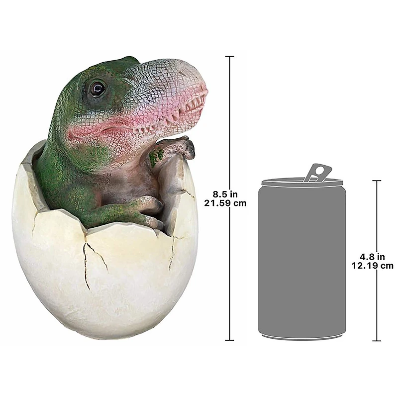 Design Toscano 8.5" Baby Tyrannosaurus Rex Dino Egg Statue