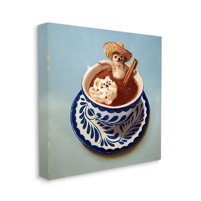 Stupell Industries Chihuahua Hot Chocolate Pet Animal Humor Café Canvas Wall Art