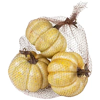 4" White Artificial Fall Harvest Pumpkins, 3ct.