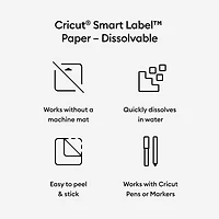 Cricut® Smart Label™ 13" x 24"  Dissolvable Paper, White
