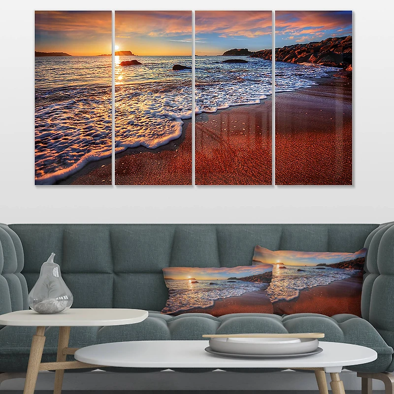 Designart - Stunning Ocean Beach at Sunset