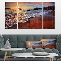 Designart - Stunning Ocean Beach at Sunset
