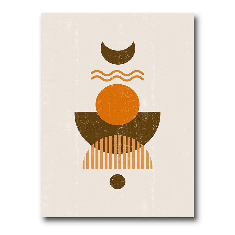 Designart - Abstract Sun and Moon In Earth Tones