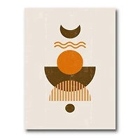 Designart - Abstract Sun and Moon In Earth Tones