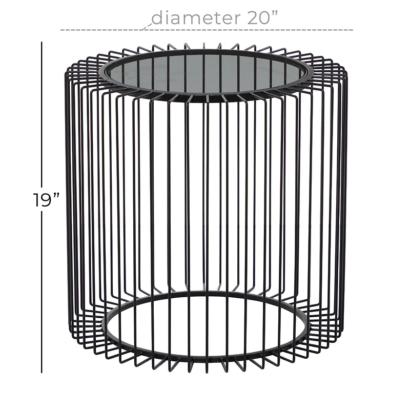 20" Black Contemporary Metal Accent Table