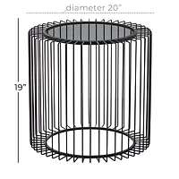 20" Black Contemporary Metal Accent Table