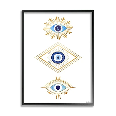 Stupell Industries Eye Of Providence Abstract Deco Arrangement Vivid Blue Framed Wall Art
