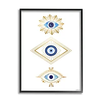 Stupell Industries Eye Of Providence Abstract Deco Arrangement Vivid Blue Framed Wall Art