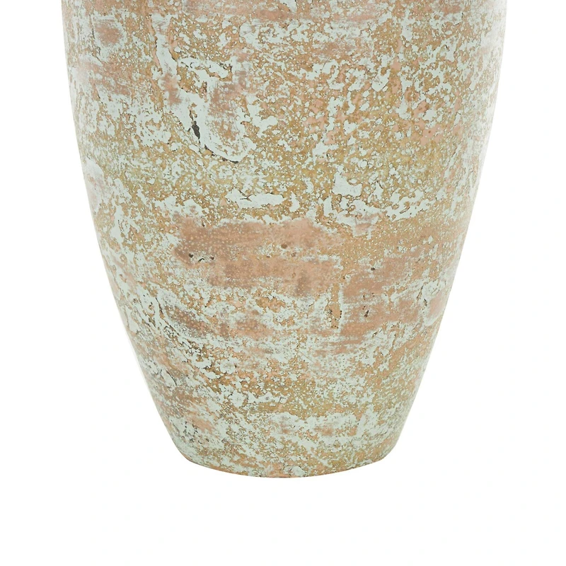 Brown Ceramic Antique Style Textured Patina Vase