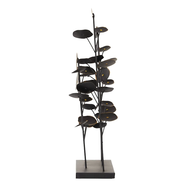 21" Black Metal Contemporary Nature Sculpture