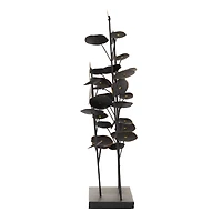 21" Black Metal Contemporary Nature Sculpture